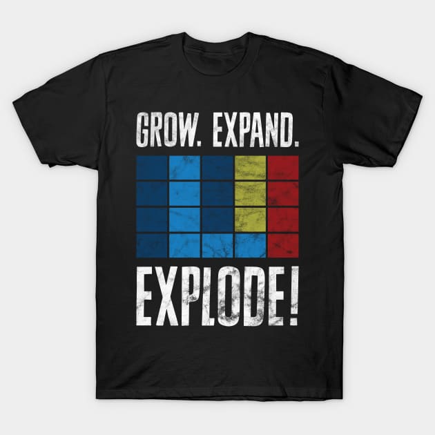 GROW. EXPAND. EXPLODE! Courage the Cowardly Dog T-Shirt by thespookyfog